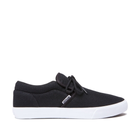 Supra CUBA Lave Sneakers Herre Svart/Hvite | NO-65321